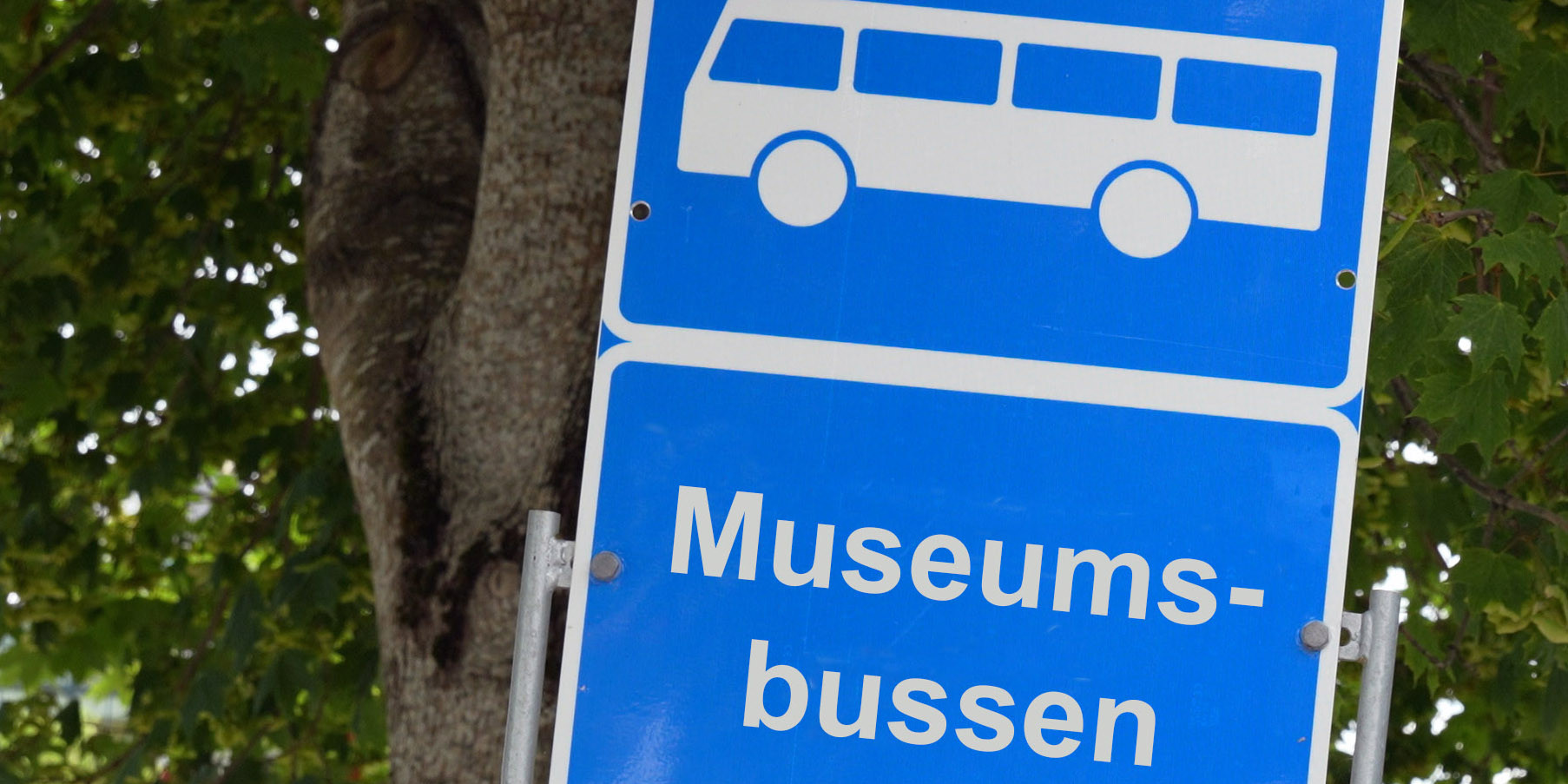 Busstopp-skilt med teksten Museumsbuss.